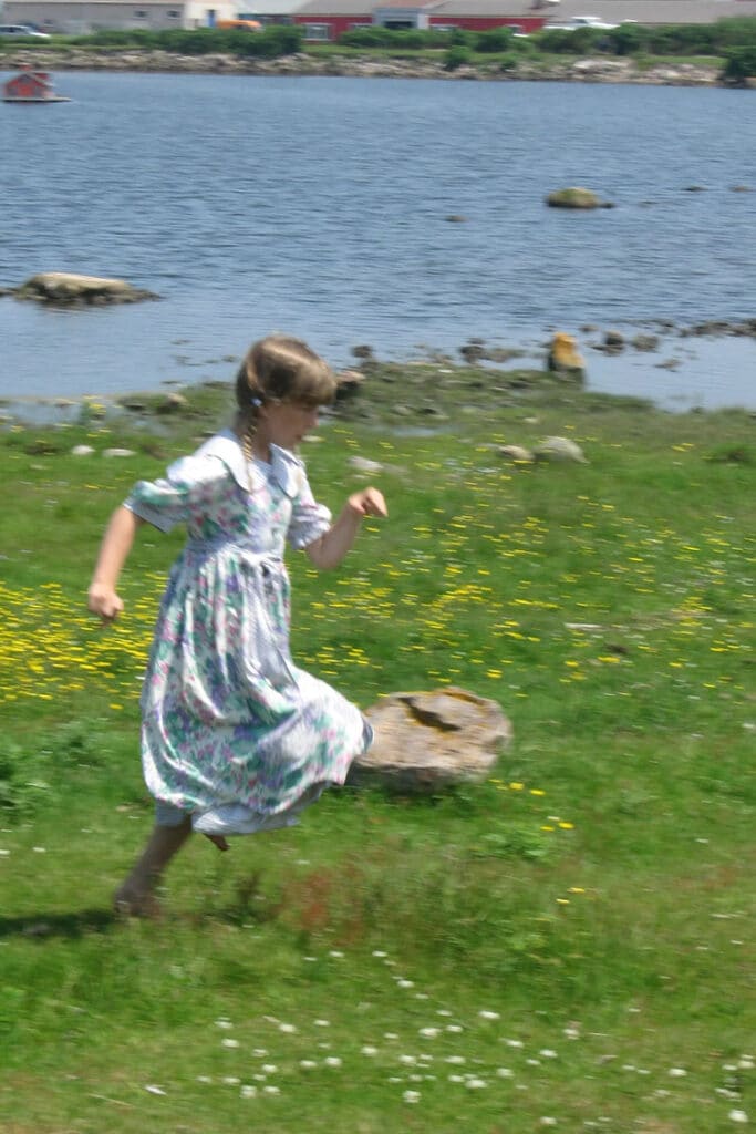 Running alongside the duck pond