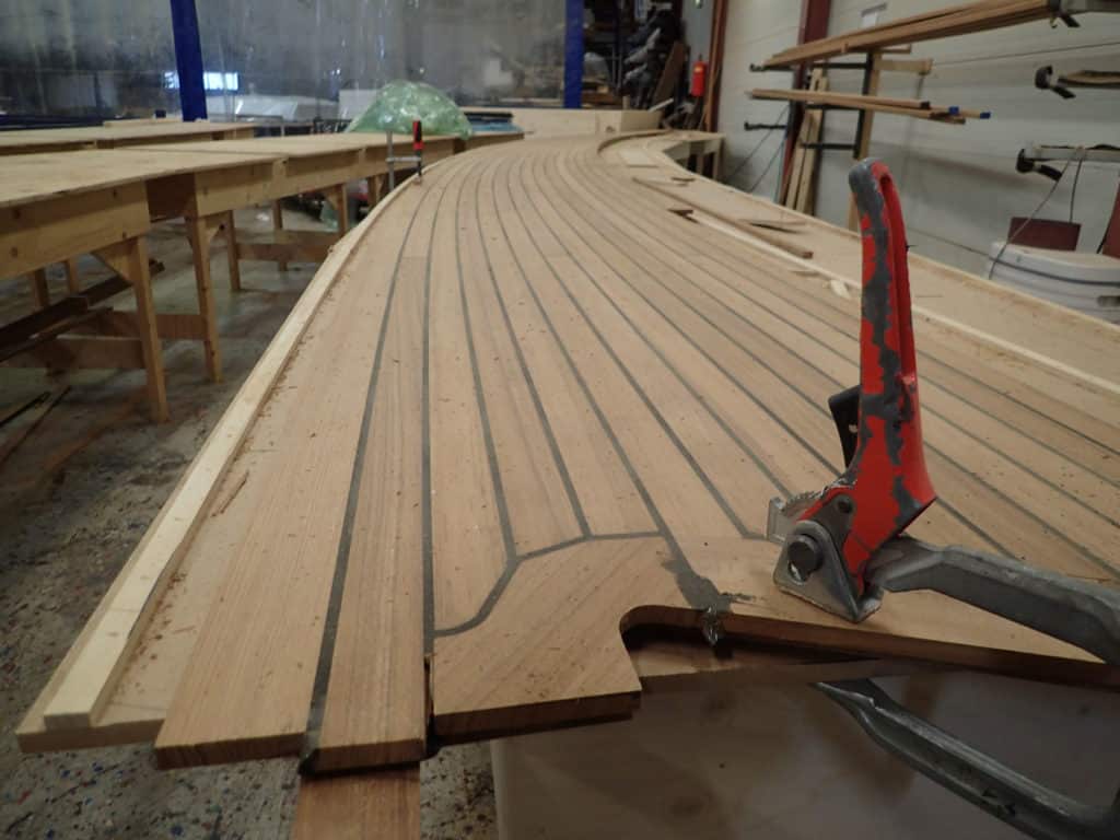 Making a teak deck on a sailboat