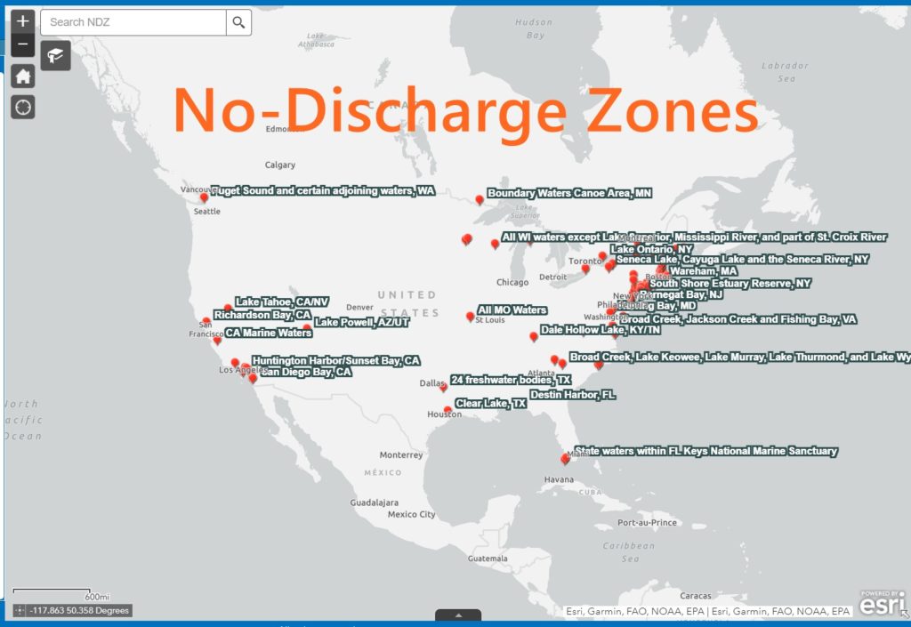 No-Discharge Zones map