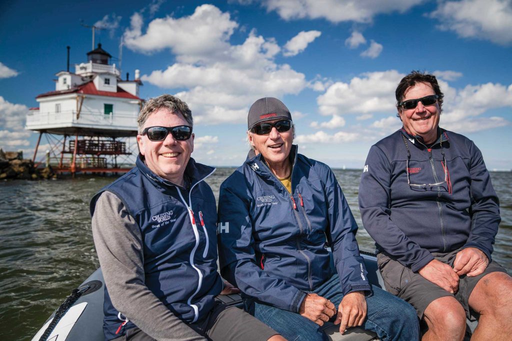 On Chesapeake Bay, judges Tim Murphy, Herb McCormick and Mark Pillsbury paid a visit to Thomas Point Light.