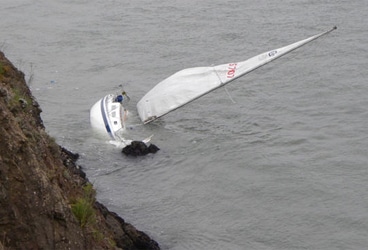 sinking sailboat