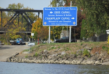 Erie Canal and Champlain Canal sign