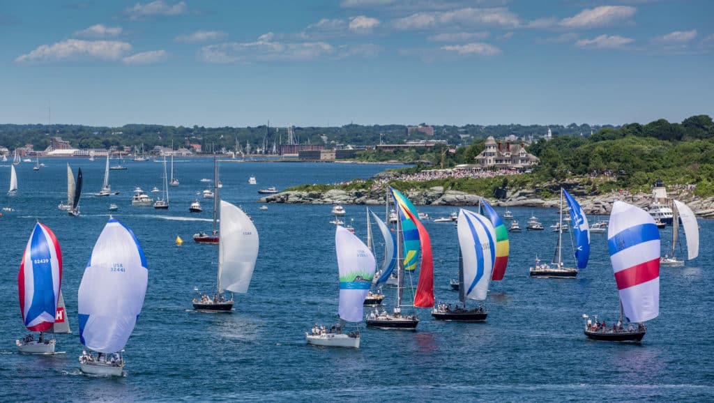 Bermuda Race fleet leaves Newport's East Passage