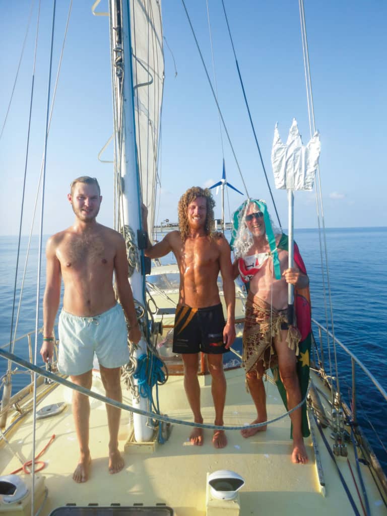 Sailors crossing the equator