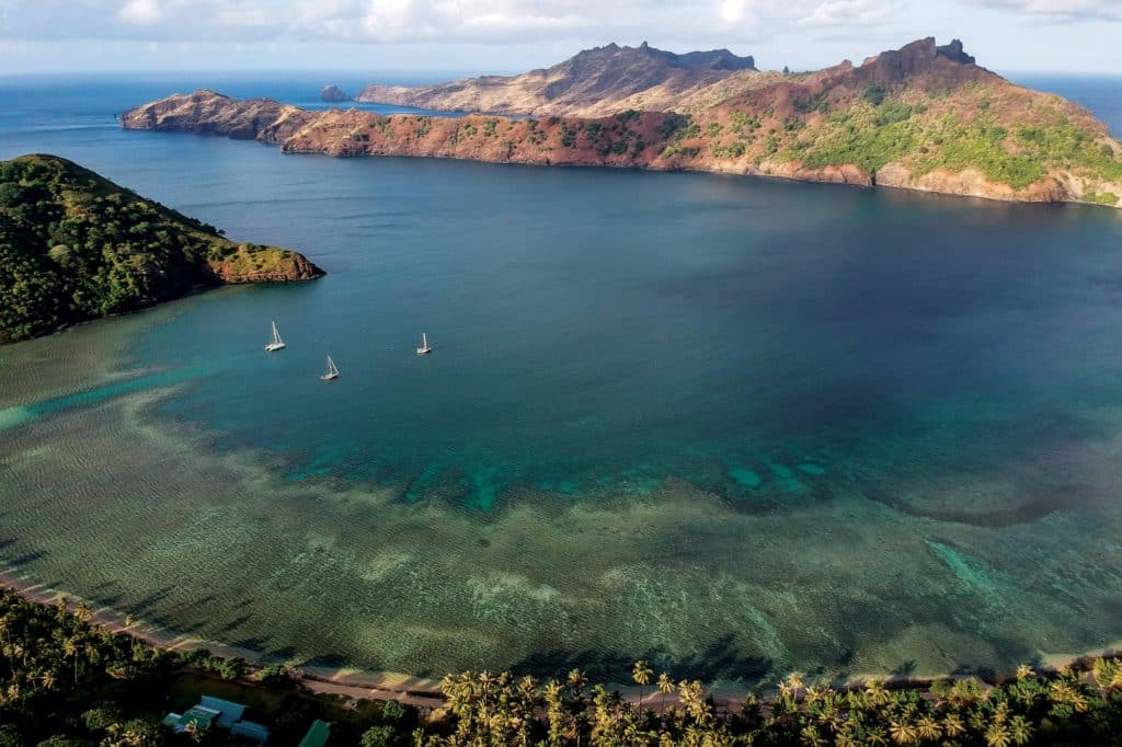 Anaho Bay in the Marquesas Islands.