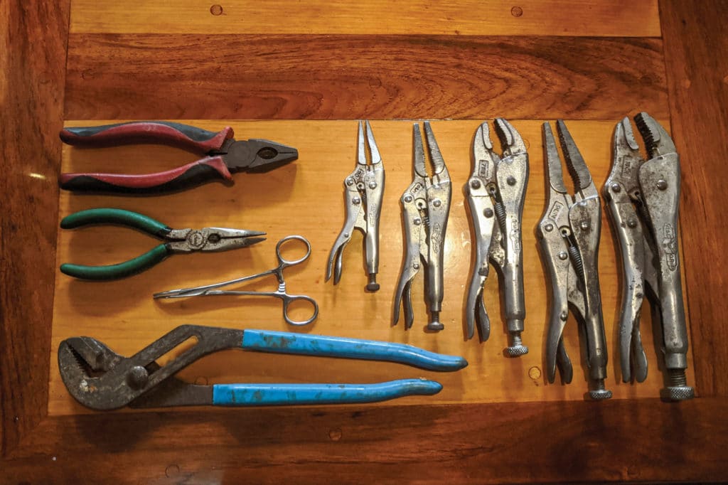 Sailor's tools laid out on a table