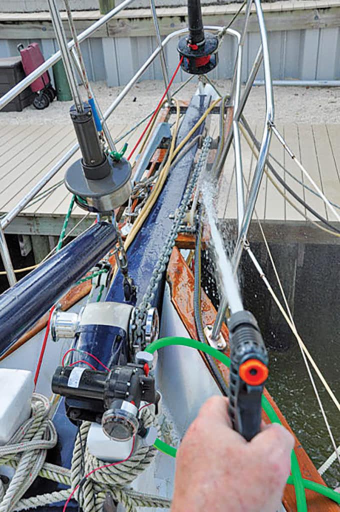 DIY sailboat deck-wash system