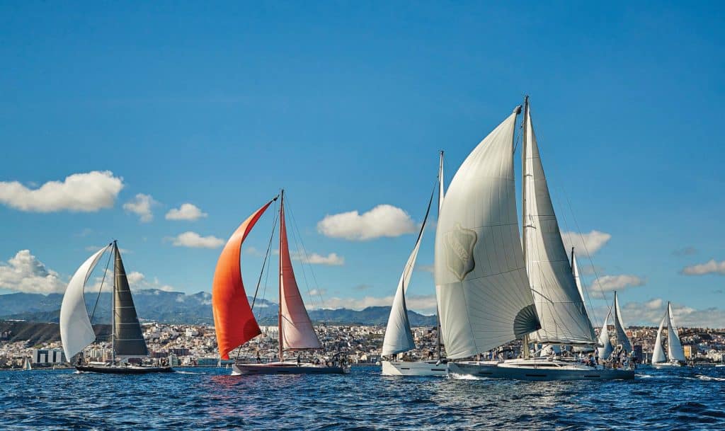 Sailboats in the Caribbean.