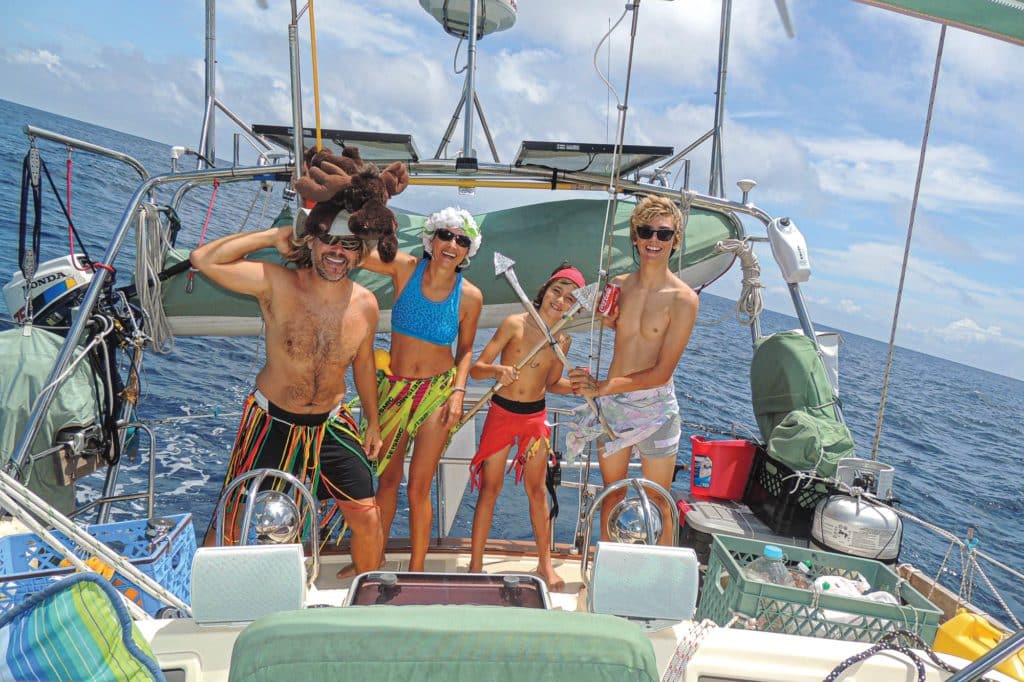 A family of sailors on the water