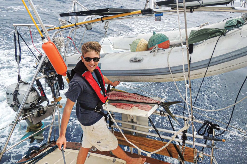 Young sailor aboard a boat