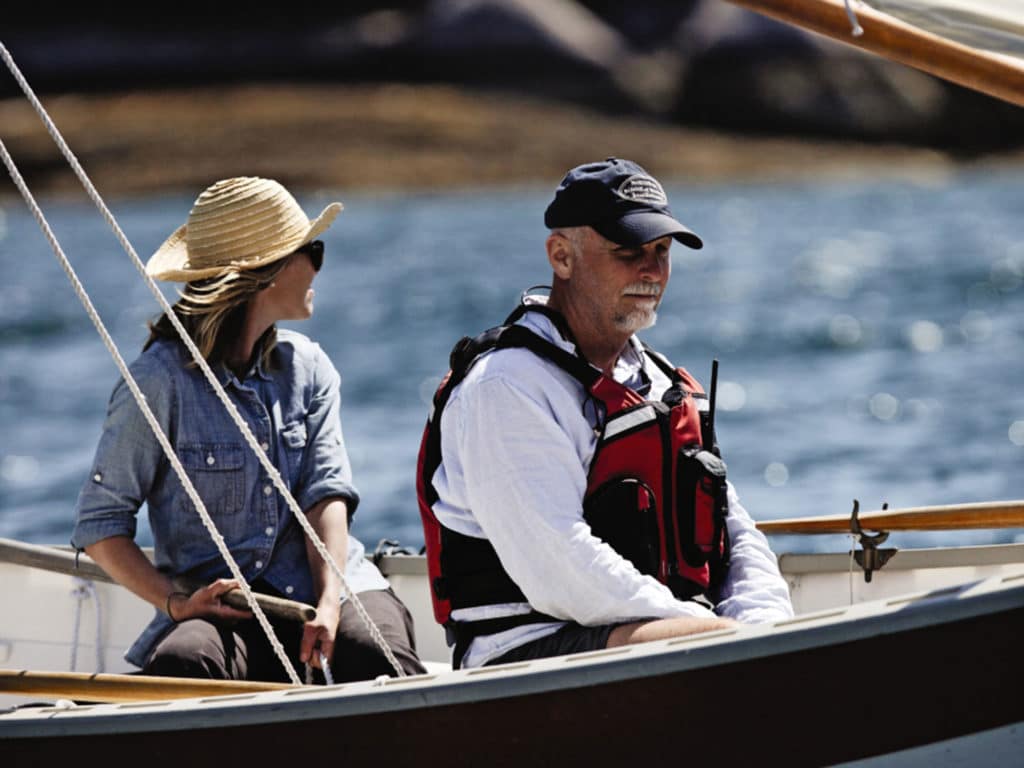 Couple sailing