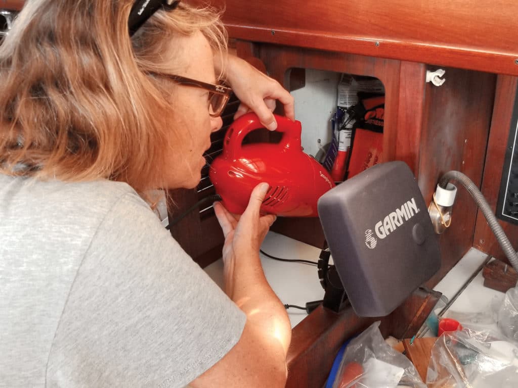 Cleaning aboard