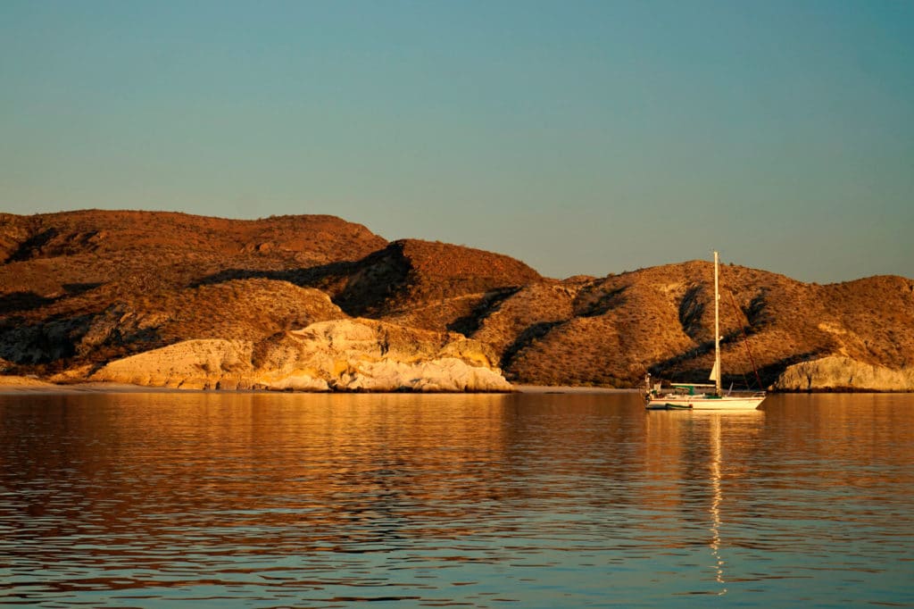 Pablo anchored in beautiful San Juanico, Baja California Sur.