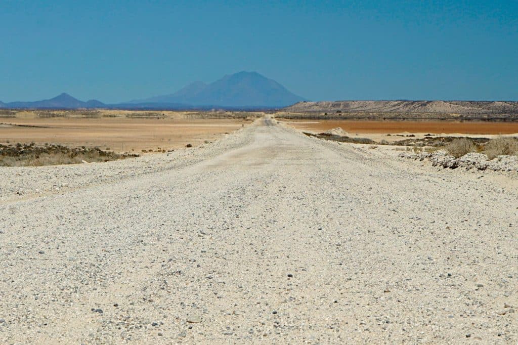 A road leading towards the Sea of Cortez.