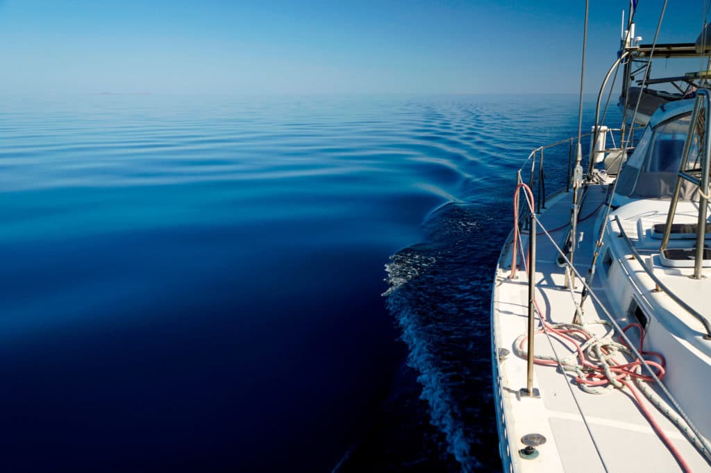 sailing on calm water