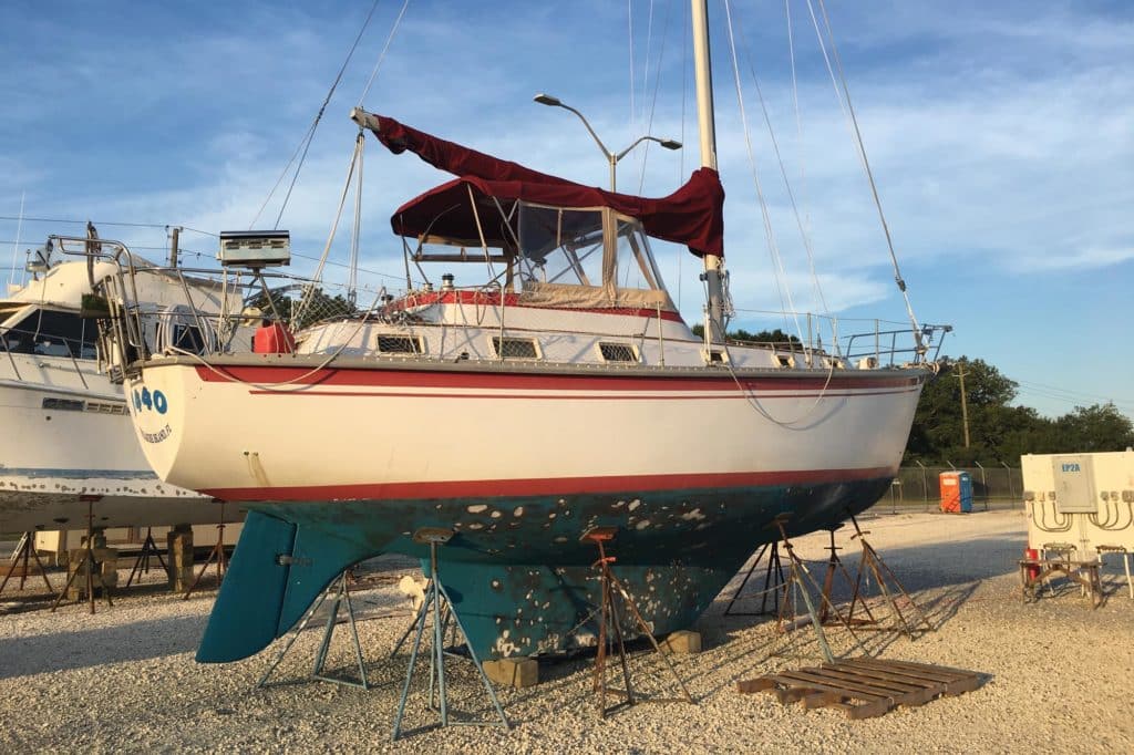 An old sailboat before being refit.