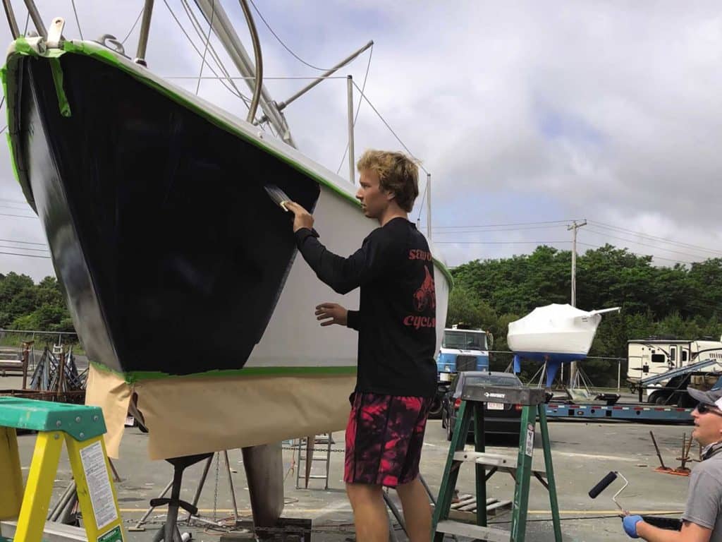 painting the boat
