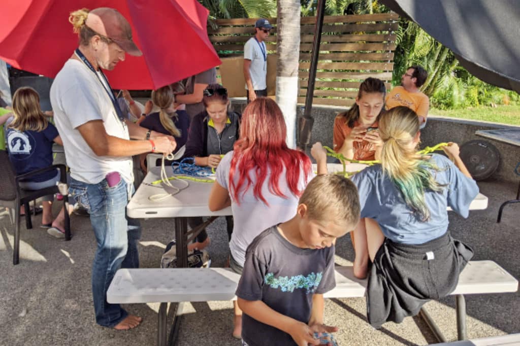 Max leads a knots class for kids in Mexico.