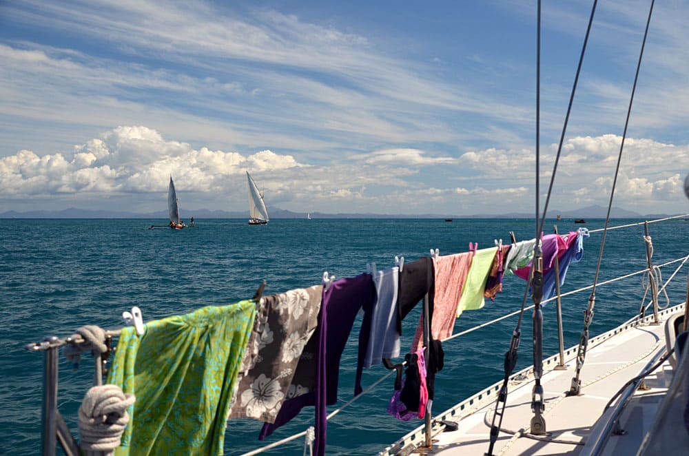 Doing laundry off the coast of Madagascar