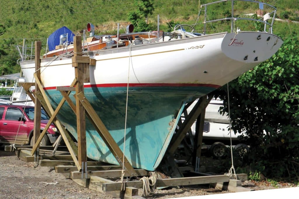 sailboat in a cradle