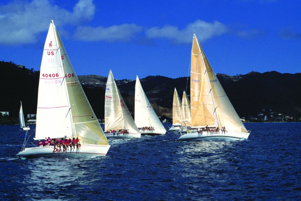 Tortola yachts racing in the annual British Virgin Islands Spring Regatta