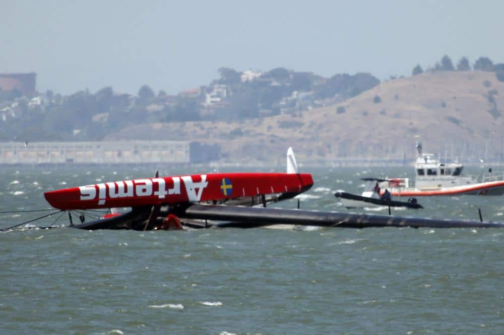 Artemis capsizes during the America's Cup