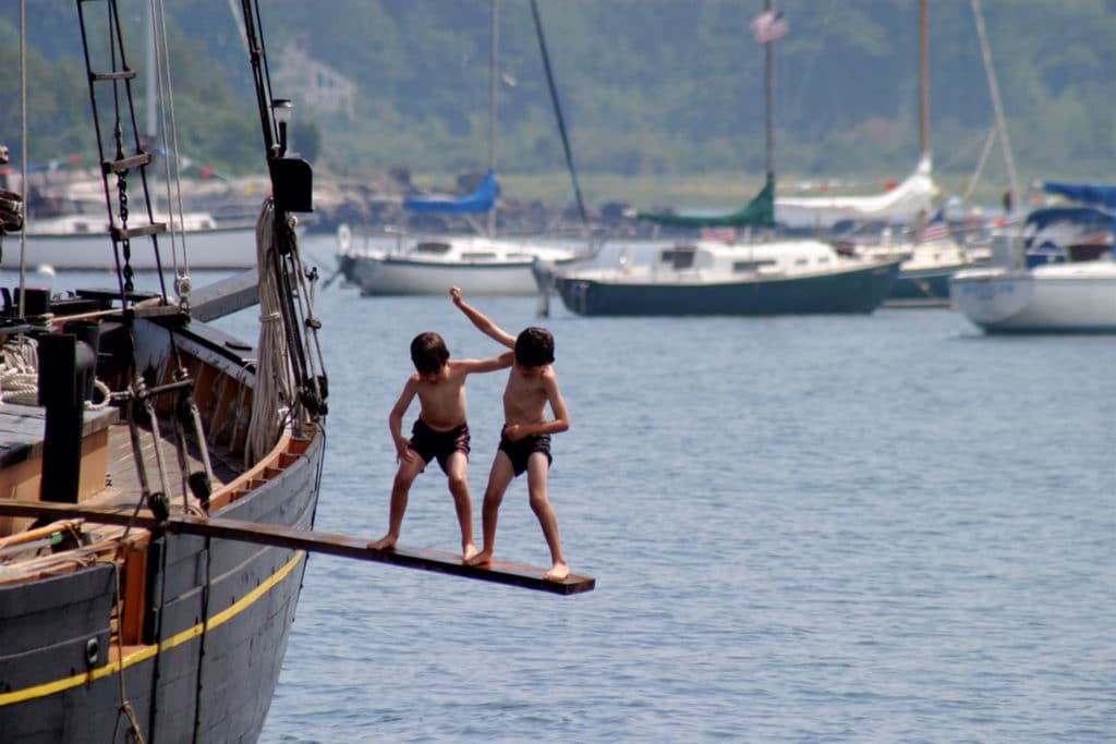 kids on a sailboat