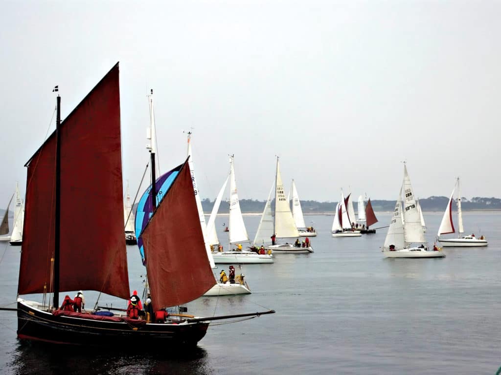 modern racing boats off Cornwall