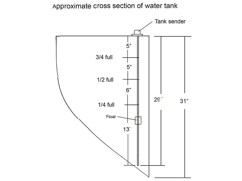 Fresh water tank cross section