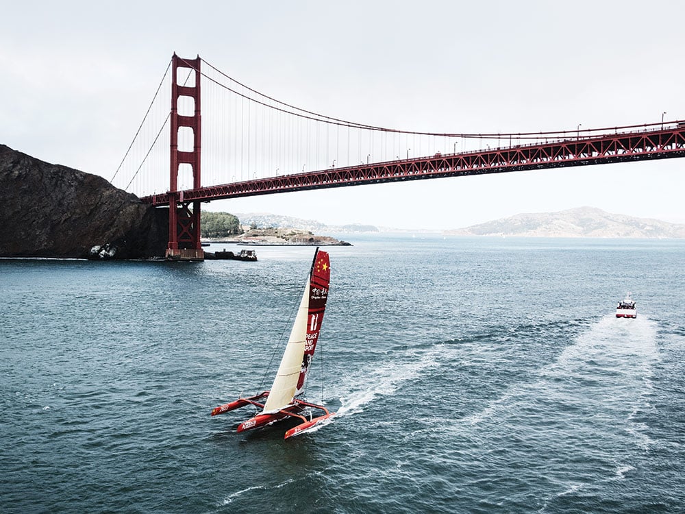 Chuan's red maxi-trimaran