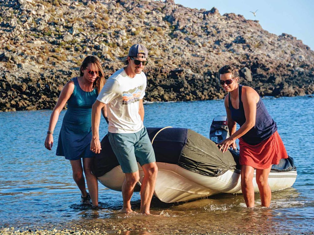 Getting the inflatable ashore
