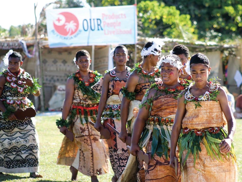 Tonga boys in traditional garb