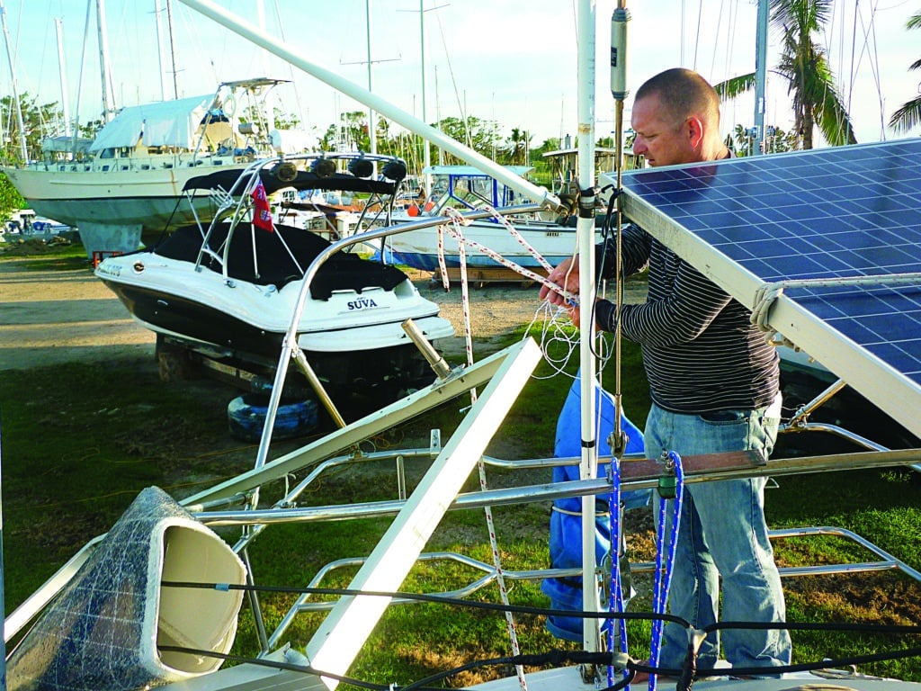 Damaged solar panels