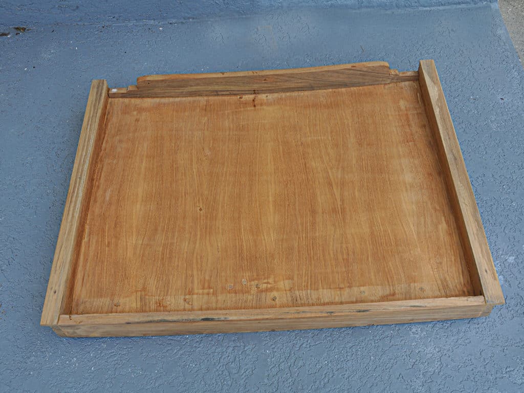 teak underside of the hatch