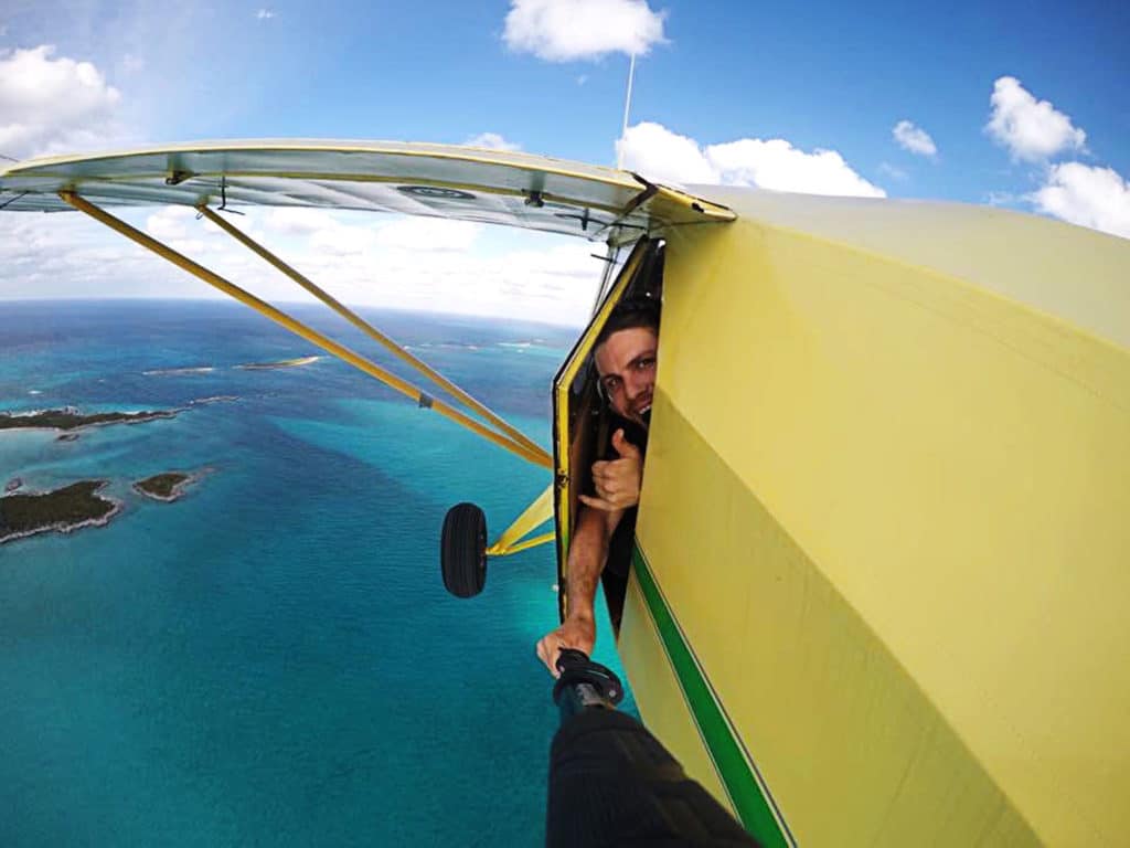 Flying in the Bahamas