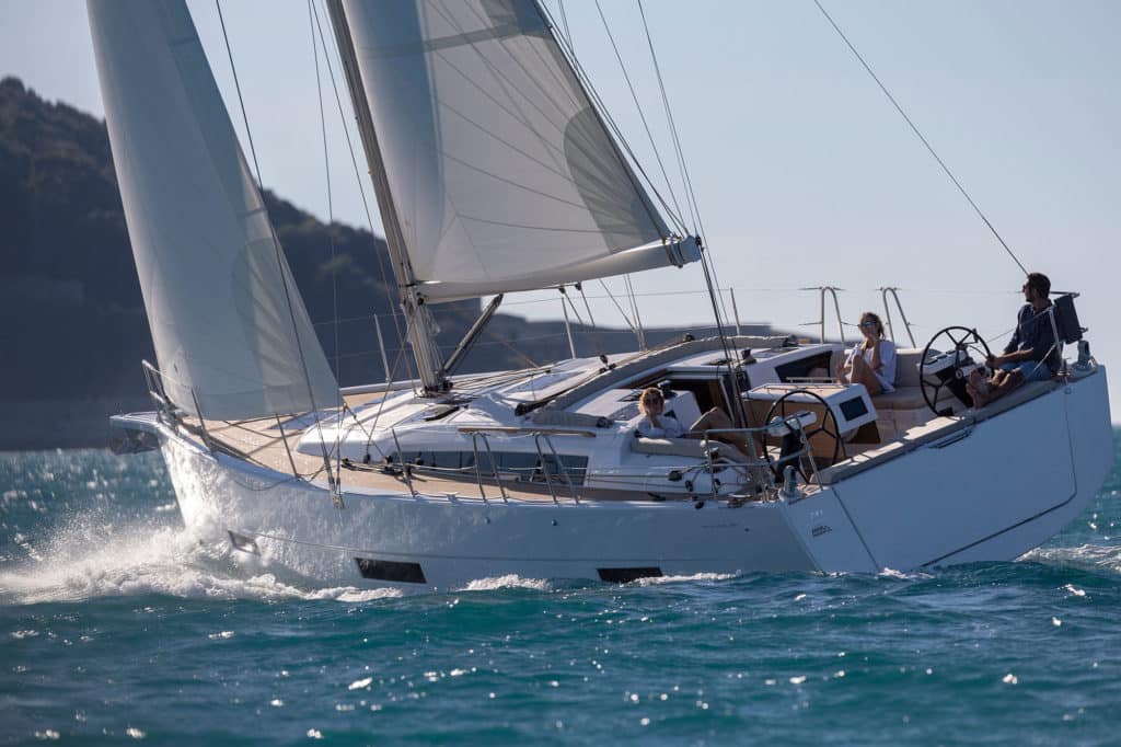 Dufour Yachts 390 sailing in the Med.