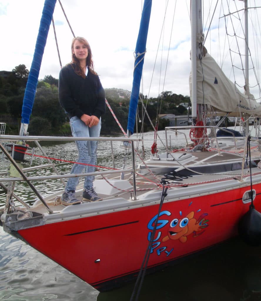 Laura Dekker on sailboat