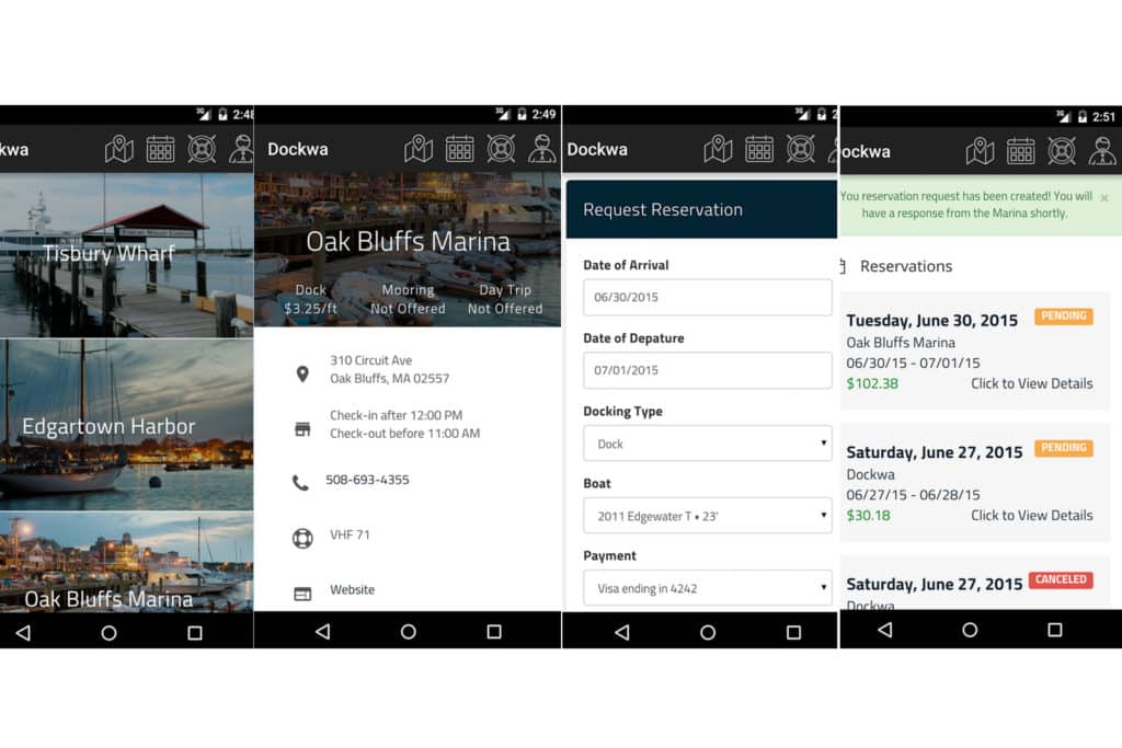 Dockwa boat app android interface