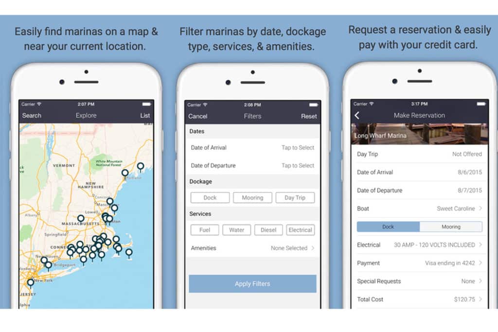 Dockwa sailing app iphone interface