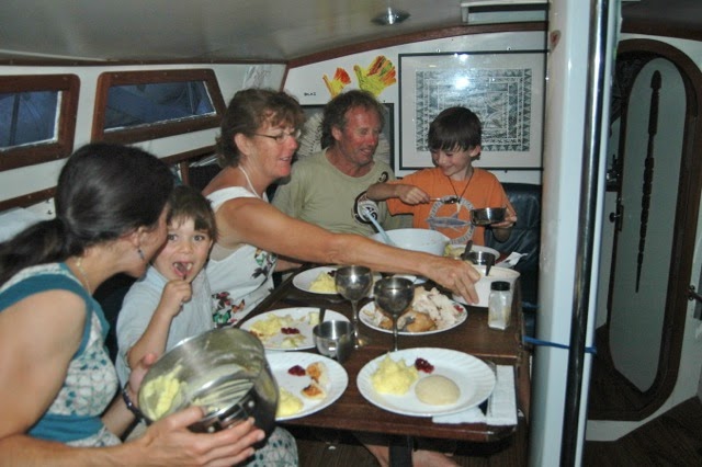 family eating dinner