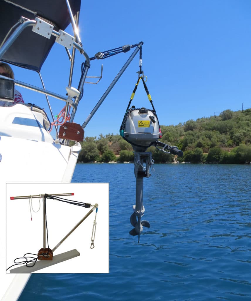 sailboat outboard motor davit