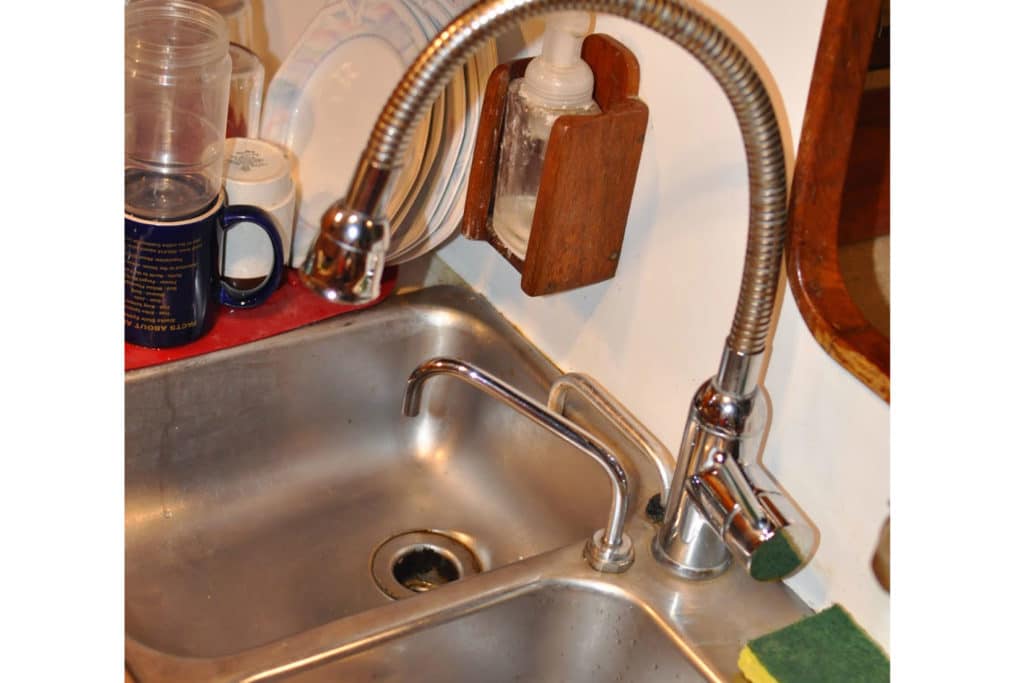 Galley Sink with Water Tank Vent