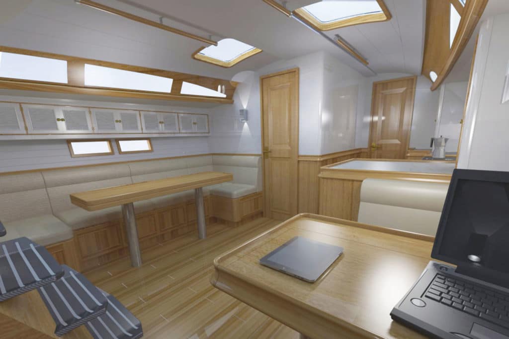 Hinckley Bermuda 50 Sailboat Interior Rendering