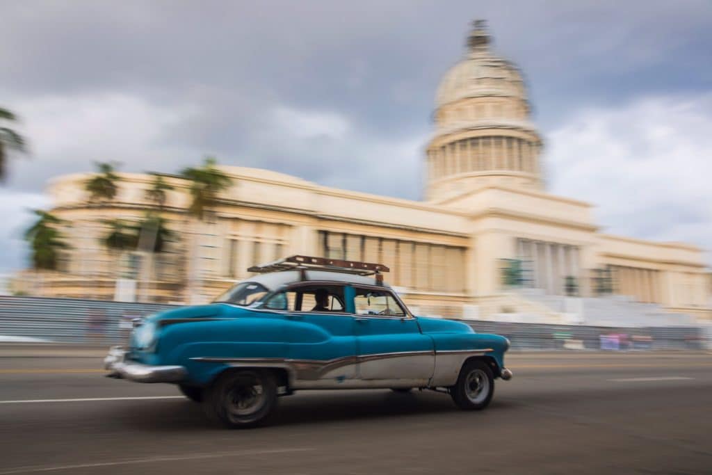 Cruising past the Capital building in Havana