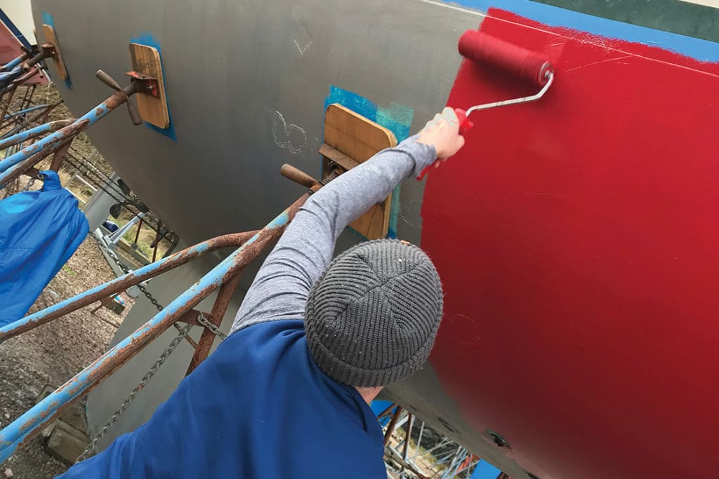 painting the bottom of a boat