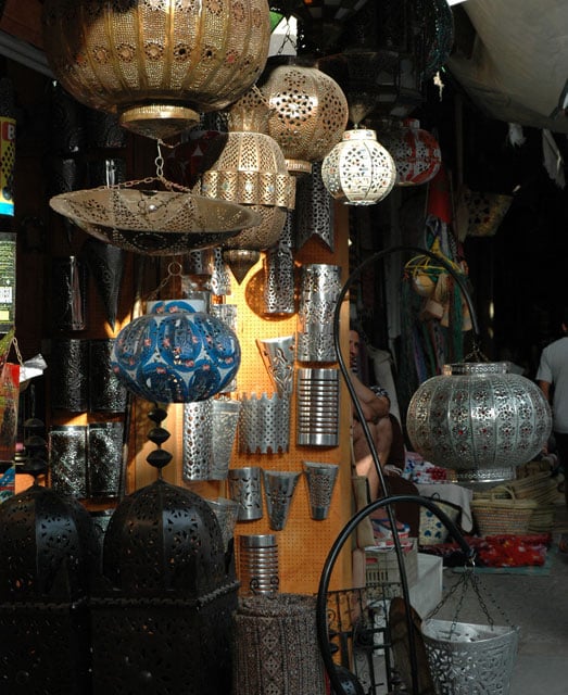 Rabat souk lanterns