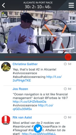 Volvo Ocean Race app screenshot