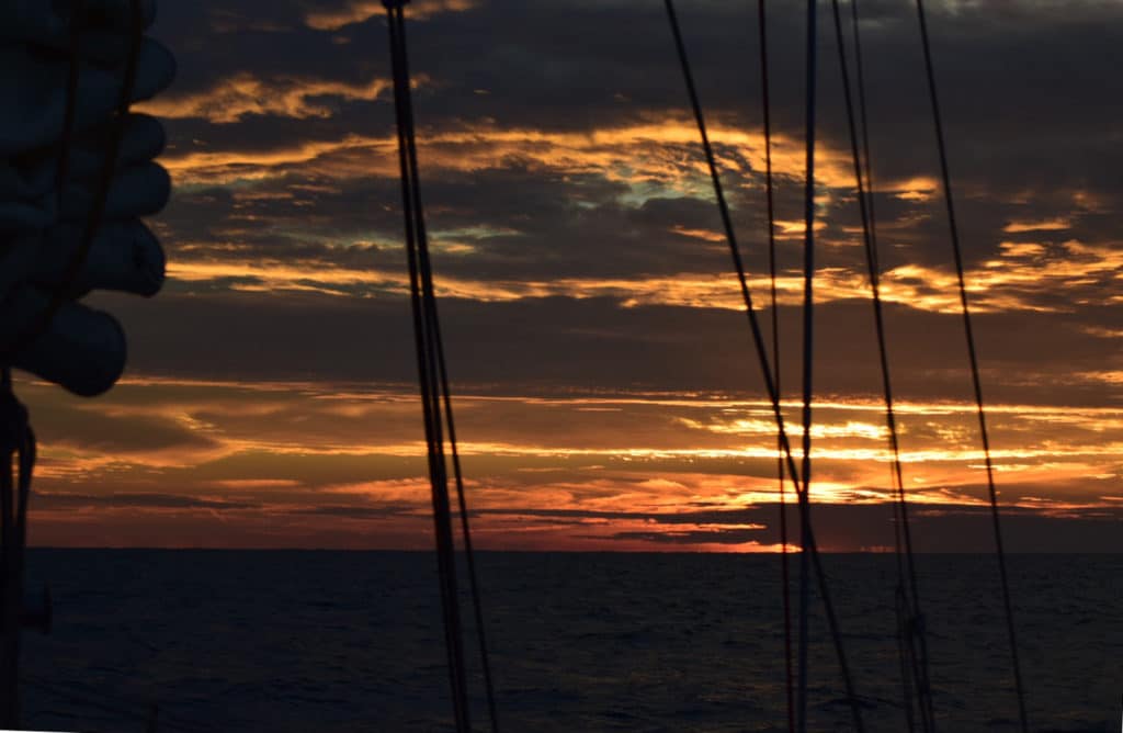 Sunsets at sea