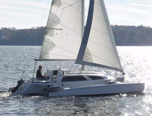 small sailing trimarans