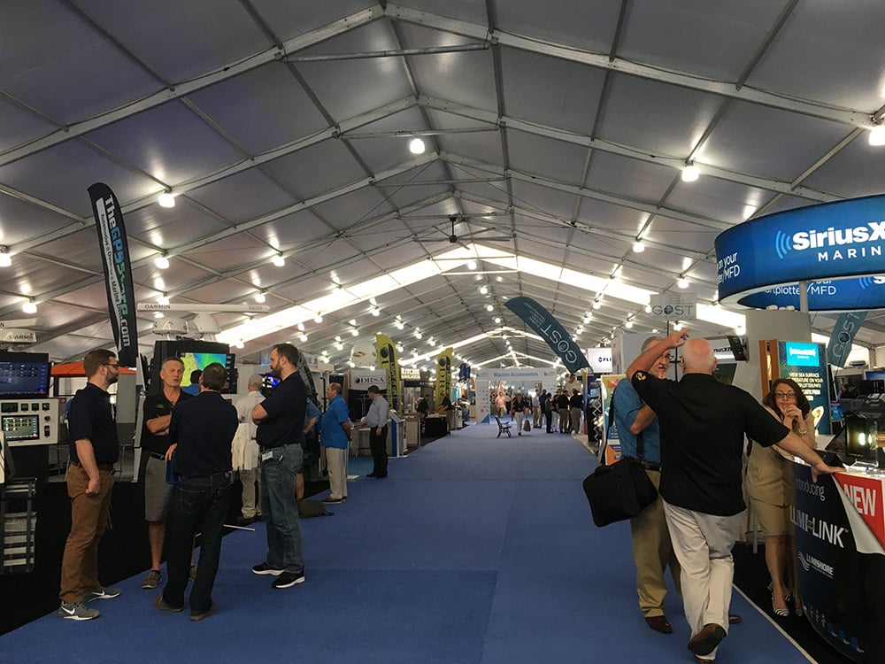 2018 Miami Boat Show electronics tent